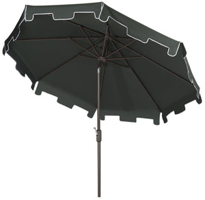 Safavieh ZIMMERMAN 9 FT Market Umbrella - Elegant Outdoor Shade with Stylish Canopy & Durable Frame Dark Green PAT8000B