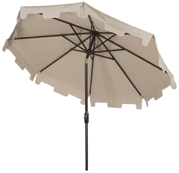Safavieh ZIMMERMAN 9 FT Market Umbrella - Elegant Outdoor Shade with Stylish Canopy & Durable Frame Beige PAT8000C