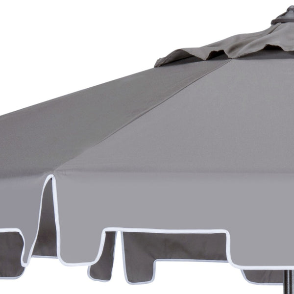Safavieh ZIMMERMAN 9 FT Market Umbrella - Elegant Outdoor Shade with Stylish Canopy & Durable Frame Grey PAT8000E