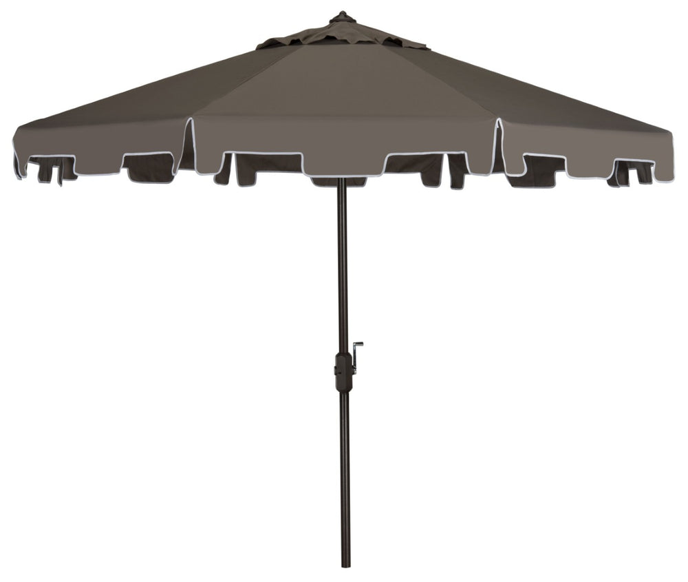 Safavieh ZIMMERMAN 9 FT Market Umbrella - Elegant Outdoor Shade with Stylish Canopy & Durable Frame Grey PAT8000E