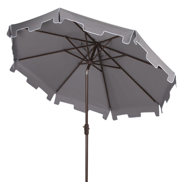 Safavieh ZIMMERMAN 9 FT Market Umbrella - Elegant Outdoor Shade with Stylish Canopy & Durable Frame Grey PAT8000E