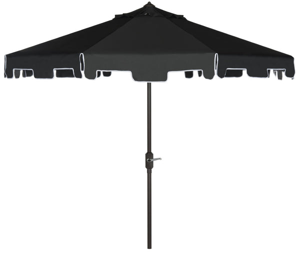 Safavieh ZIMMERMAN 9 FT Market Umbrella - Chic Black & White Design for Stylish Outdoor Shade Solutions PAT8000H