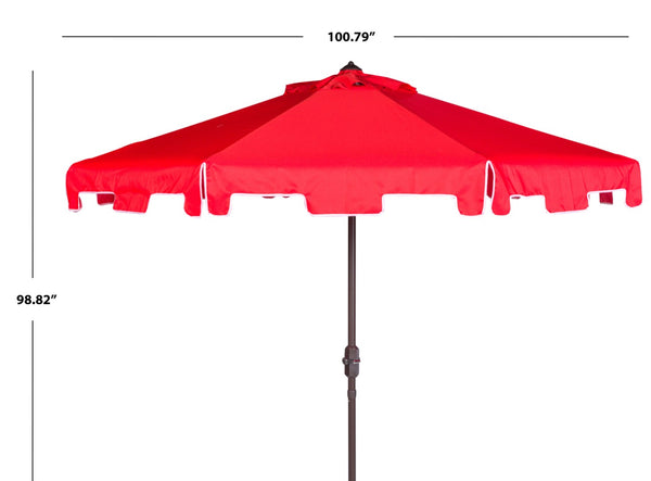 Safavieh ZIMMERMAN 9 FT Market Umbrella - Elegant Outdoor Shade with Stylish Canopy & Durable Frame Red PAT8000J