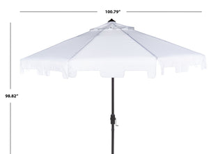 Safavieh ZIMMERMAN 9 FT Market Umbrella - Elegant Outdoor Shade with Stylish Canopy & Durable Frame White PAT8000K