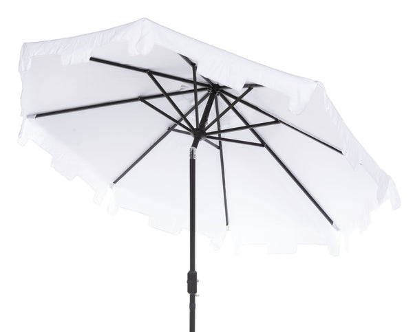 Safavieh ZIMMERMAN 9 FT Market Umbrella - Elegant Outdoor Shade with Stylish Canopy & Durable Frame White PAT8000K