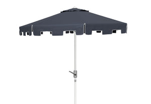 Safavieh ZIMMERMAN 9 FT Market Umbrella - Elegant Outdoor Shade with Stylish Canopy & Durable Frame Navy / White PAT8000L