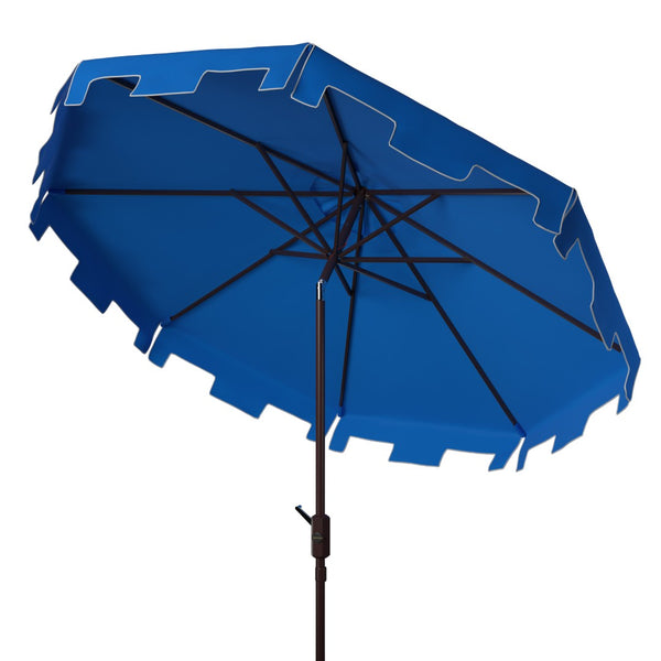 Safavieh ZIMMERMAN 9 FT Market Umbrella - Elegant Outdoor Shade with Stylish Canopy & Durable Frame Pacific Blue PAT8000P