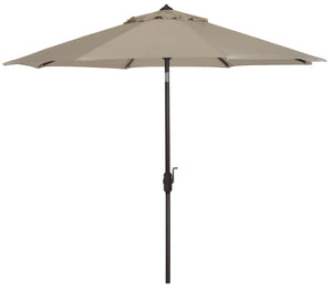 Safavieh ORTEGA 9 FT Crank Umbrella - Effortless Outdoor Shade with Stylish Riviera-Inspired Design Beige PAT8001A