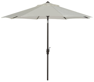 Safavieh ORTEGA 9 FT Crank Umbrella - Effortless Outdoor Shade with Stylish Riviera-Inspired Design Ivory PAT8001B