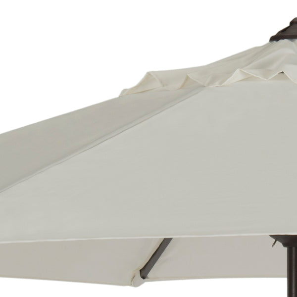 Safavieh ORTEGA 9 FT Crank Umbrella - Effortless Outdoor Shade with Stylish Riviera-Inspired Design Ivory PAT8001B
