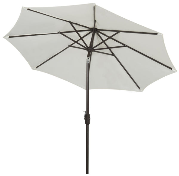 Safavieh ORTEGA 9 FT Crank Umbrella - Effortless Outdoor Shade with Stylish Riviera-Inspired Design Ivory PAT8001B