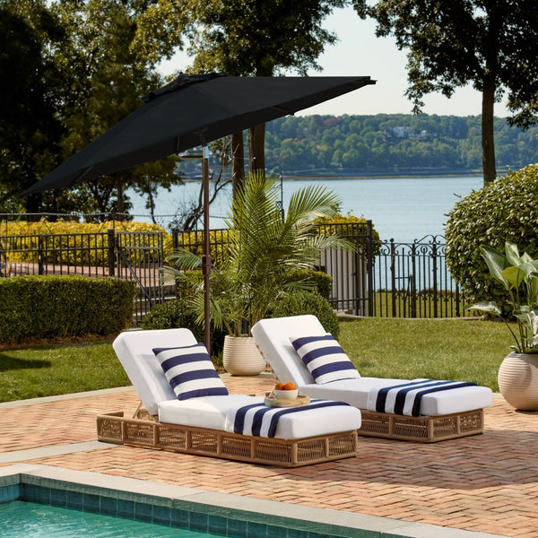Safavieh ORTEGA 9 FT Crank Umbrella - Effortless Outdoor Shade with Stylish Riviera-Inspired Design Black PAT8001D