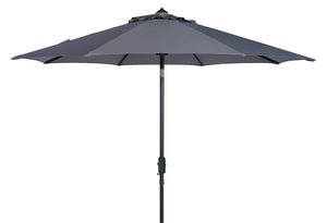 Safavieh ORTEGA 9 FT Crank Umbrella - Effortless Outdoor Shade with Stylish Riviera-Inspired Design Grey PAT8001E