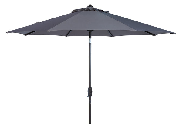Safavieh ORTEGA 9 FT Crank Umbrella - Effortless Outdoor Shade with Stylish Riviera-Inspired Design Grey PAT8001E