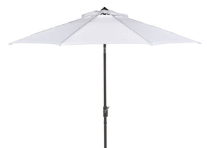 Safavieh ORTEGA 9 FT Crank Umbrella - Effortless Outdoor Shade with Stylish Riviera-Inspired Design White PAT8001F