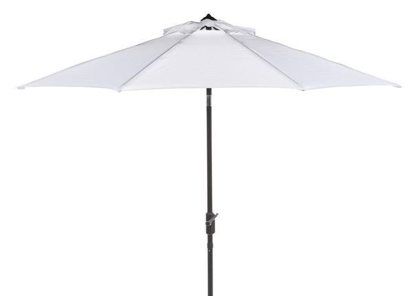 Safavieh ORTEGA 9 FT Crank Umbrella - Effortless Outdoor Shade with Stylish Riviera-Inspired Design White PAT8001F