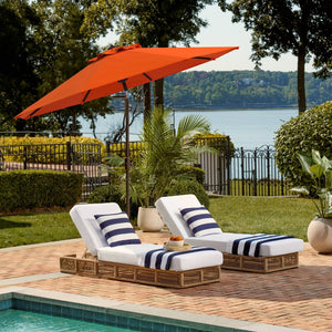 Safavieh ORTEGA 9 FT Crank Umbrella - Effortless Outdoor Shade with Stylish Riviera-Inspired Design Orange PAT8001O