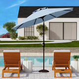 Safavieh Uv Resistant Ortega 9 Ft Auto Tilt Crank Umbrella Baby Blue  Aluminum PAT8001U