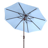 Safavieh Uv Resistant Ortega 9 Ft Auto Tilt Crank Umbrella Baby Blue  Aluminum PAT8001U