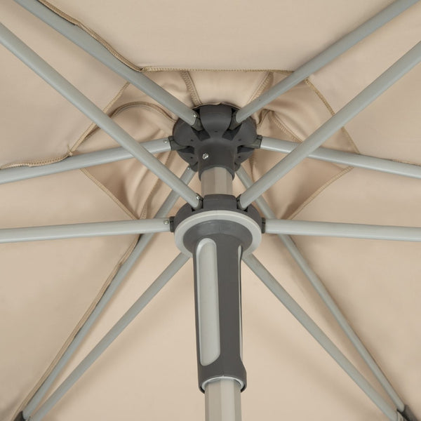 Safavieh HURST 9 FT Push Up Umbrella – Elegant Canopy for Stylish Shade in Patios, Pools, and Outdoor Areas Beige PAT8002A