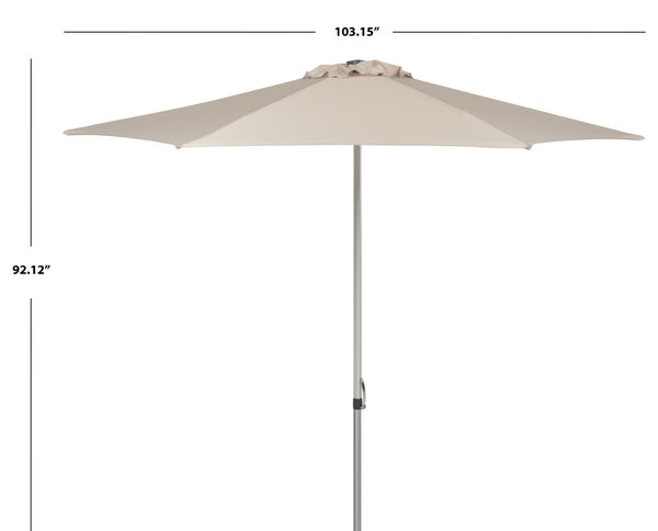 Safavieh HURST 9 FT Push Up Umbrella – Elegant Canopy for Stylish Shade in Patios, Pools, and Outdoor Areas Beige PAT8002A