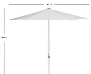 Safavieh HURST 9 FT Push Up Umbrella – Elegant Canopy for Stylish Shade in Patios, Pools, and Outdoor Areas Ivory PAT8002B