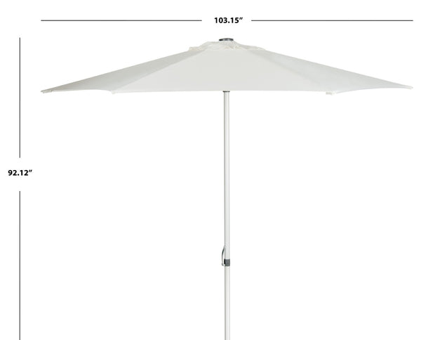 Safavieh HURST 9 FT Push Up Umbrella – Elegant Canopy for Stylish Shade in Patios, Pools, and Outdoor Areas Ivory PAT8002B