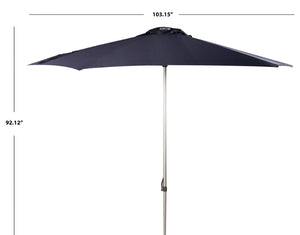 Safavieh HURST 9 FT Push Up Umbrella – Elegant Canopy for Stylish Shade in Patios, Pools, and Outdoor Areas Navy PAT8002C