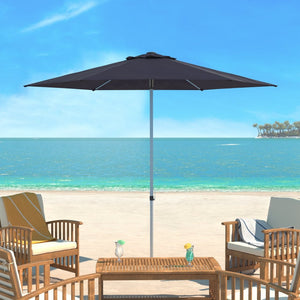 Safavieh HURST 9 FT Push Up Umbrella – Elegant Canopy for Stylish Shade in Patios, Pools, and Outdoor Areas Navy PAT8002C