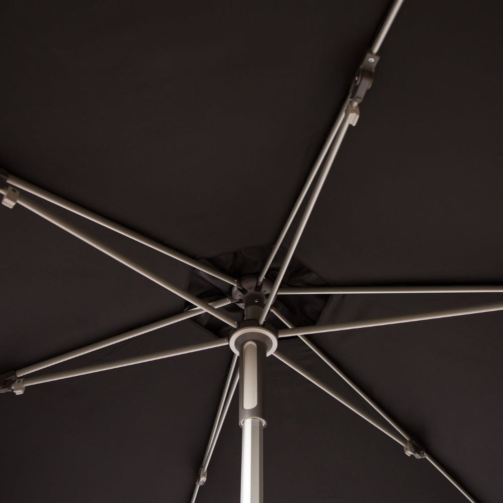 Safavieh HURST 9 FT Push Up Umbrella – Elegant Canopy for Stylish Shade in Patios, Pools, and Outdoor Areas Black PAT8002D