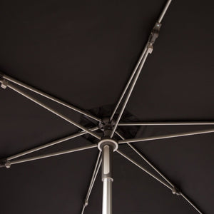Safavieh HURST 9 FT Push Up Umbrella – Elegant Canopy for Stylish Shade in Patios, Pools, and Outdoor Areas Black PAT8002D