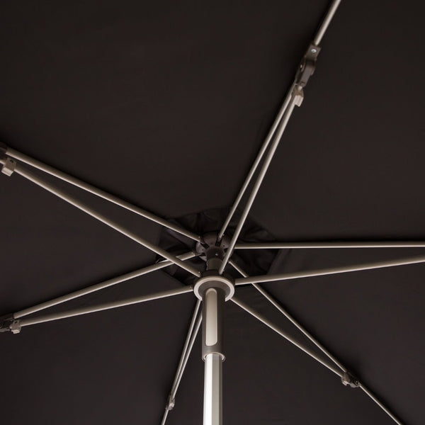Safavieh HURST 9 FT Push Up Umbrella – Elegant Canopy for Stylish Shade in Patios, Pools, and Outdoor Areas Black PAT8002D