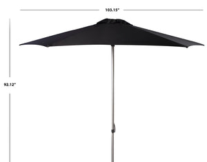 Safavieh HURST 9 FT Push Up Umbrella – Elegant Canopy for Stylish Shade in Patios, Pools, and Outdoor Areas Black PAT8002D