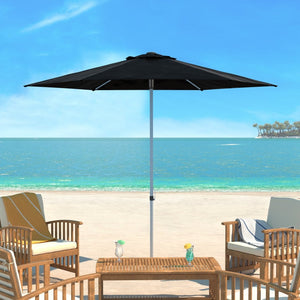 Safavieh HURST 9 FT Push Up Umbrella – Elegant Canopy for Stylish Shade in Patios, Pools, and Outdoor Areas Black PAT8002D