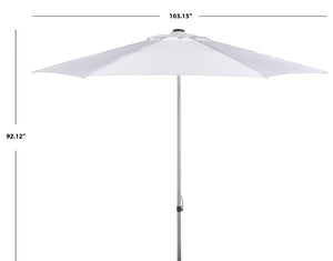 Safavieh HURST 9 FT Push Up Umbrella – Elegant Canopy for Stylish Shade in Patios, Pools, and Outdoor Areas White PAT8002F