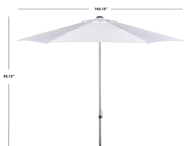 Safavieh HURST 9 FT Push Up Umbrella – Elegant Canopy for Stylish Shade in Patios, Pools, and Outdoor Areas White PAT8002F