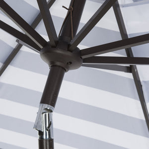 Safavieh IRIS 9FT Navy and White Striped Umbrella - Stylish Outdoor Shade for Poolside & Patio Elegance PAT8004B