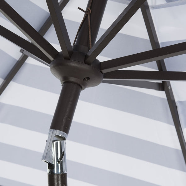 Safavieh IRIS 9FT Navy and White Striped Umbrella - Stylish Outdoor Shade for Poolside & Patio Elegance PAT8004B