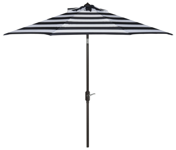 Safavieh IRIS 9FT Navy and White Striped Umbrella - Stylish Outdoor Shade for Poolside & Patio Elegance PAT8004B