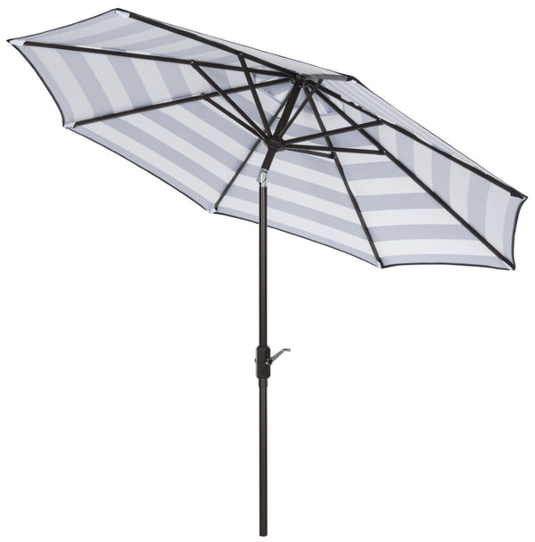 Safavieh IRIS 9FT Navy and White Striped Umbrella - Stylish Outdoor Shade for Poolside & Patio Elegance PAT8004B