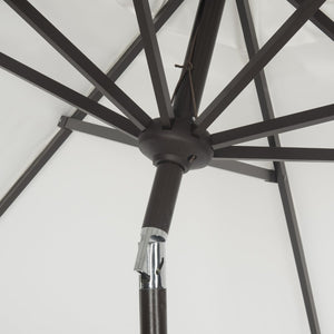 Safavieh CITY FASHION 9FT ROUND UMBRELLA - Elegant Outdoor Shade Solution for Stylish Gatherings and Events Ivory / Navy PAT8005A
