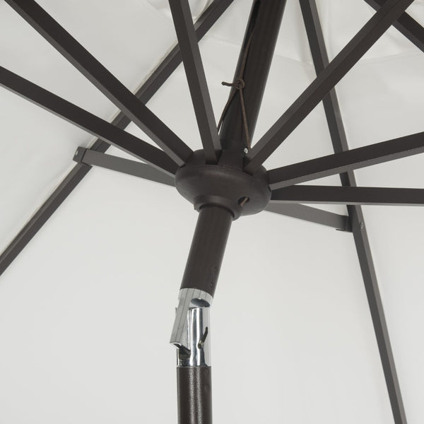 Safavieh CITY FASHION 9FT ROUND UMBRELLA - Elegant Outdoor Shade Solution for Stylish Gatherings and Events Ivory / Navy PAT8005A
