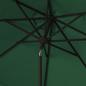 Safavieh ELEGANT Valance 9FT Round Umbrella - Coastal-Inspired Canopy for Stylish Outdoor Shade & Relaxation Hunter Green PAT8006H