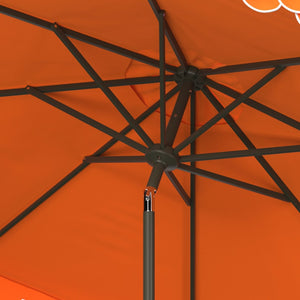 Safavieh ELEGANT Valance 9FT Round Umbrella - Coastal-Inspired Canopy for Stylish Outdoor Shade & Relaxation Orange PAT8006O