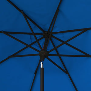 Safavieh ELEGANT Valance 9FT Round Umbrella - Coastal-Inspired Canopy for Stylish Outdoor Shade & Relaxation Pacific Blue PAT8006P