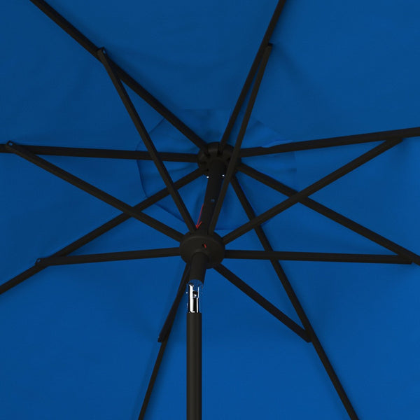 Safavieh ELEGANT Valance 9FT Round Umbrella - Coastal-Inspired Canopy for Stylish Outdoor Shade & Relaxation Pacific Blue PAT8006P