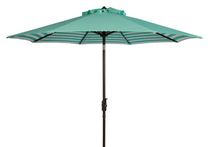 Safavieh ATHENS 9FT Crank Umbrella - Elegant Mediterranean Shade for Patios, Decks, and Outdoor Spaces Green PAT8007E