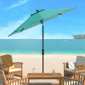 Safavieh ATHENS 9FT Crank Umbrella - Elegant Mediterranean Shade for Patios, Decks, and Outdoor Spaces Green PAT8007E
