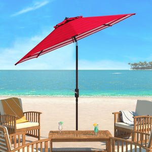 Safavieh ATHENS 9FT Crank Umbrella - Elegant Mediterranean Shade for Patios, Decks, and Outdoor Spaces Red PAT8007F