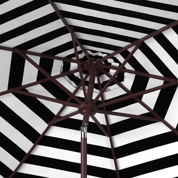 Safavieh ATHENS 9FT Crank Umbrella - Elegant Mediterranean Shade for Patios, Decks, and Outdoor Spaces Black PAT8007K